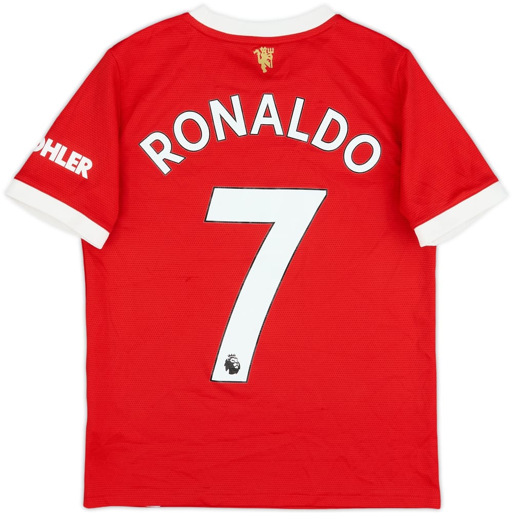 2021-22 Manchester United Home Shirt Ronaldo #7 - 6/10 - (M.Boys)