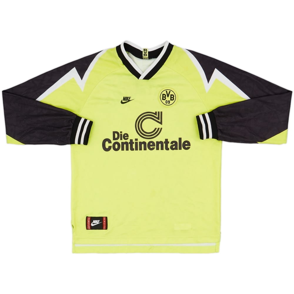 1995-96 Borussia Dortmund Home L/S Shirt - 7/10 - (XL.Boys)