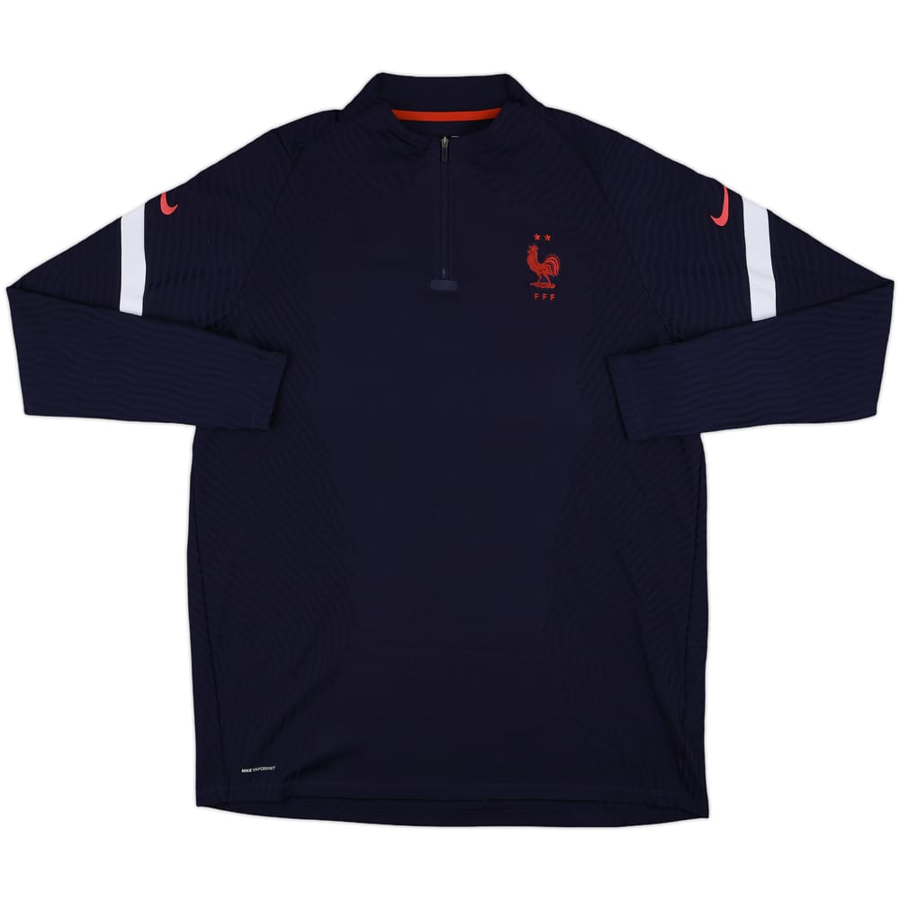 2020-21 France Nike Player Issue 1/4 Zip Training Top - 8/10 - (XXL)