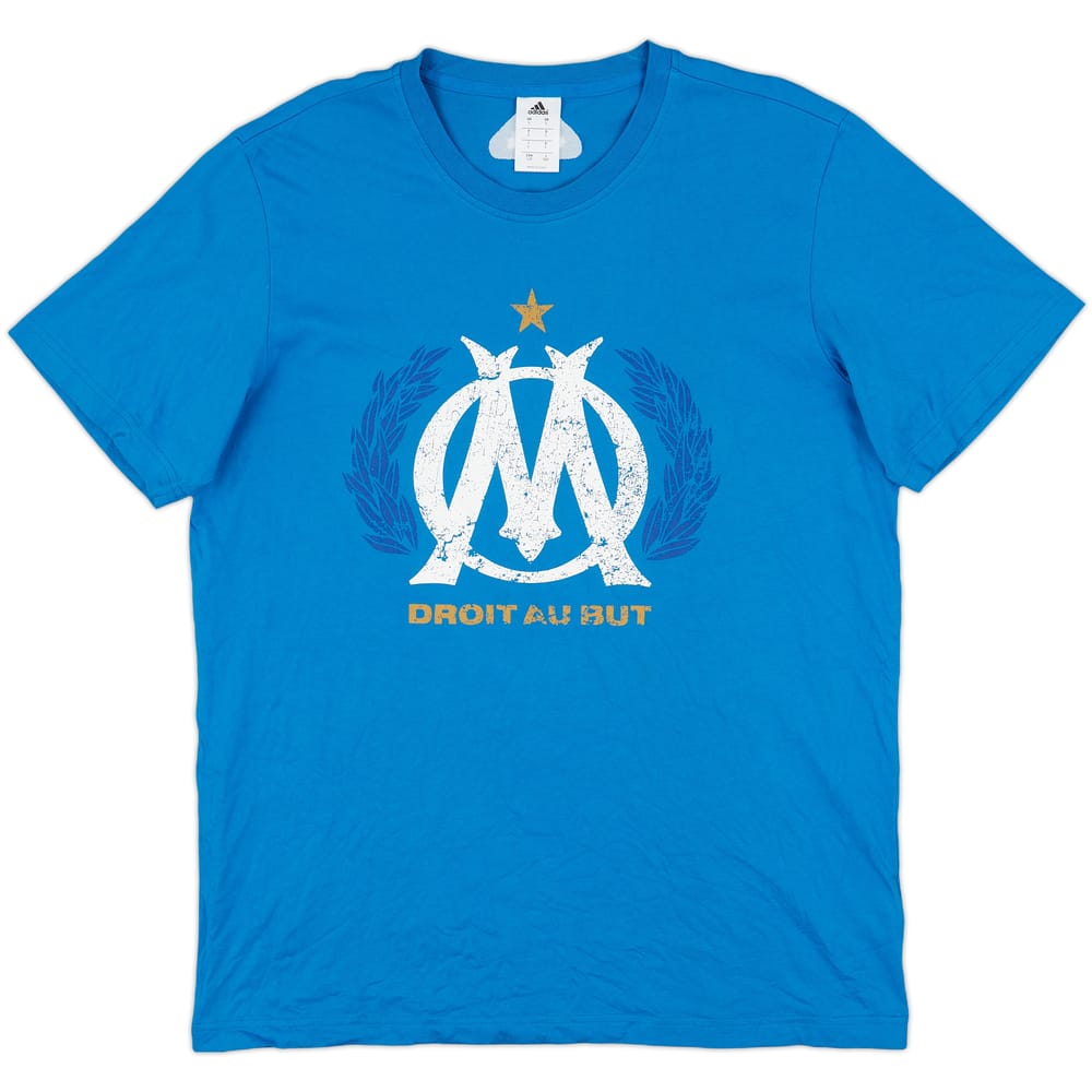 2013-14 Olympique Marseille adidas Cotton Tee - 9/10 - (L)