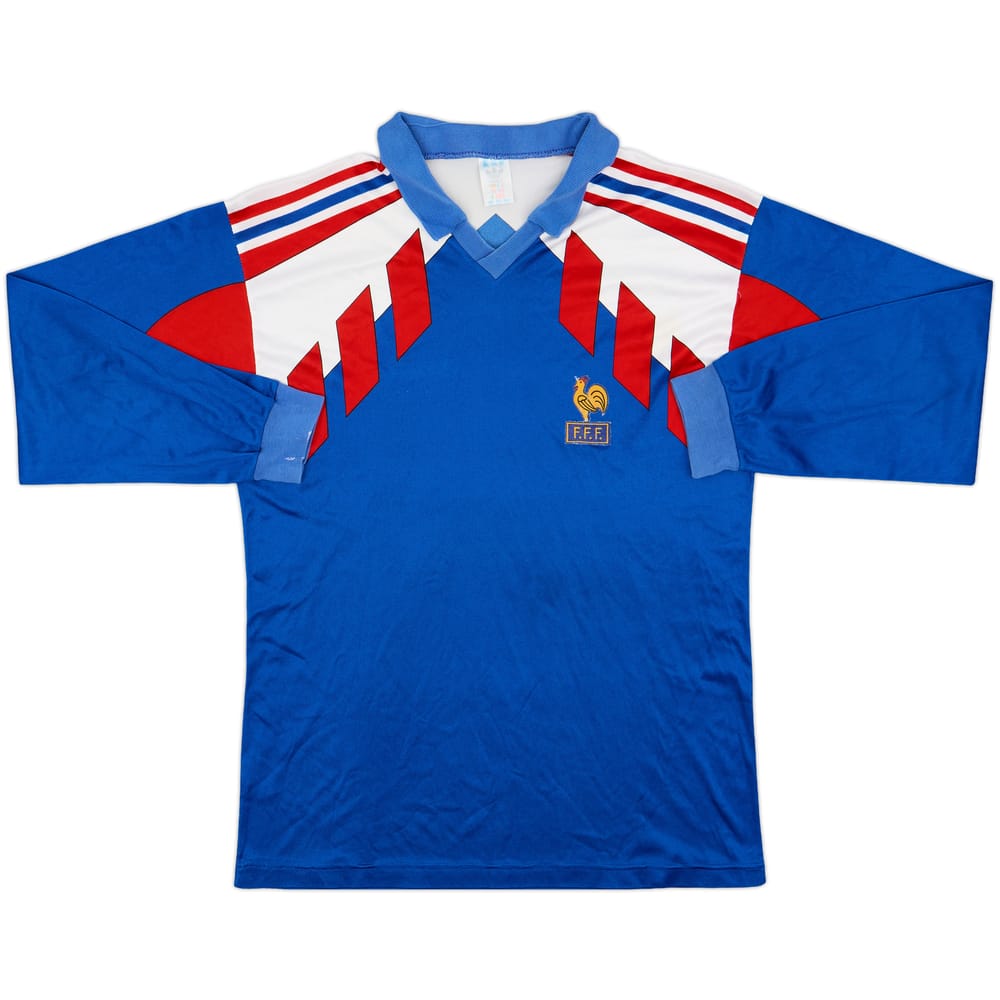1990-92 France Home L/S Shirt - 4/10 - (L)