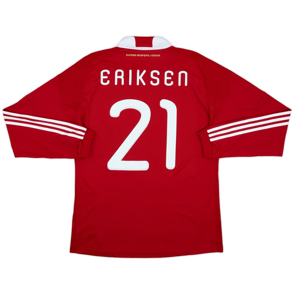 2010-11 Denmark Home L/S Shirt Eriksen #21 - 8/10 - (L)