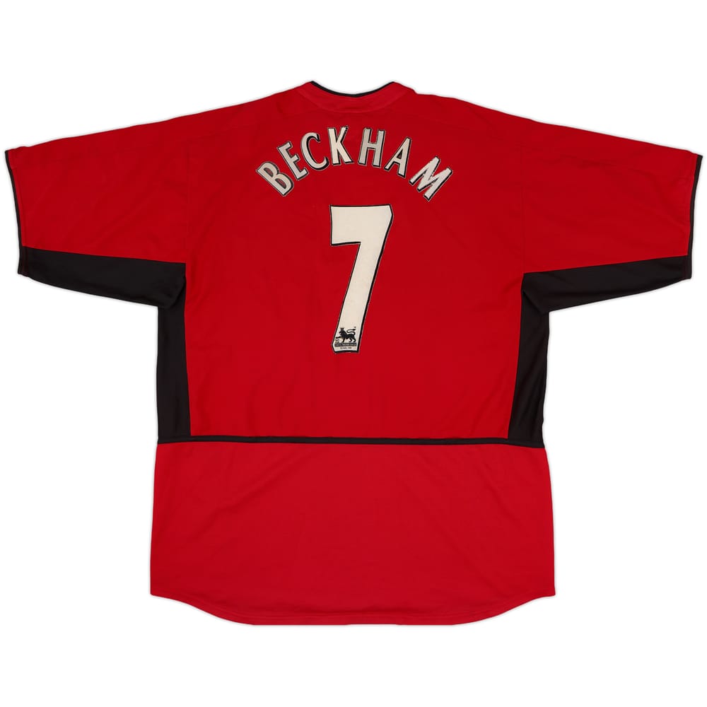 2002-04 Manchester United Home Shirt Beckham #7 - 6/10 - (XL)