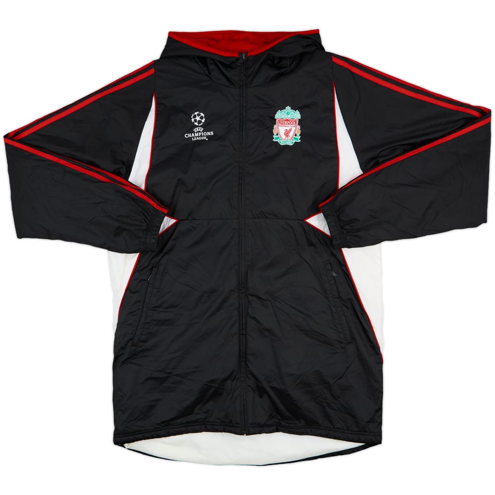 2007-08 Liverpool adidas CL Hooded Padded Bench Coat - 8/10 - (L)