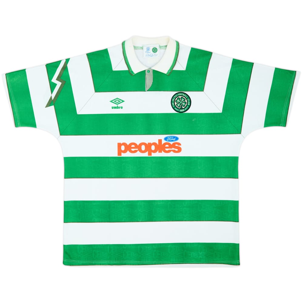1991-92 Celtic Home Shirt - 7/10 - (XL)