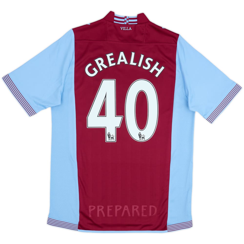 2013-14 Aston Villa Home Shirt Grealish #40 - 8/10 - (M)