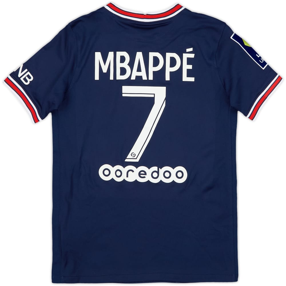 2021-22 Paris Saint-Germain Home Shirt Mbappe #7 - 8/10 - (M.Boys)