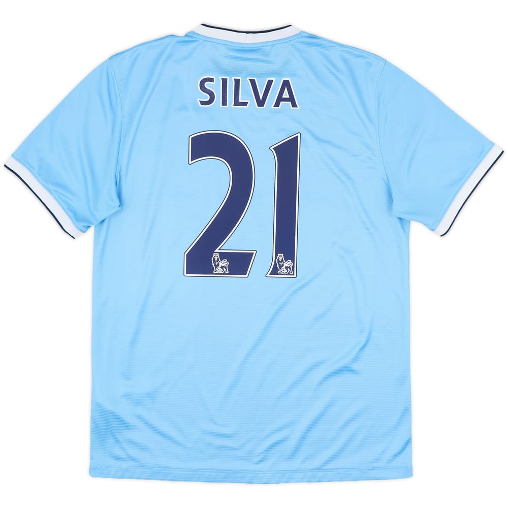 2013-14 Manchester City Home Shirt Silva #21 - 8/10 - (M)