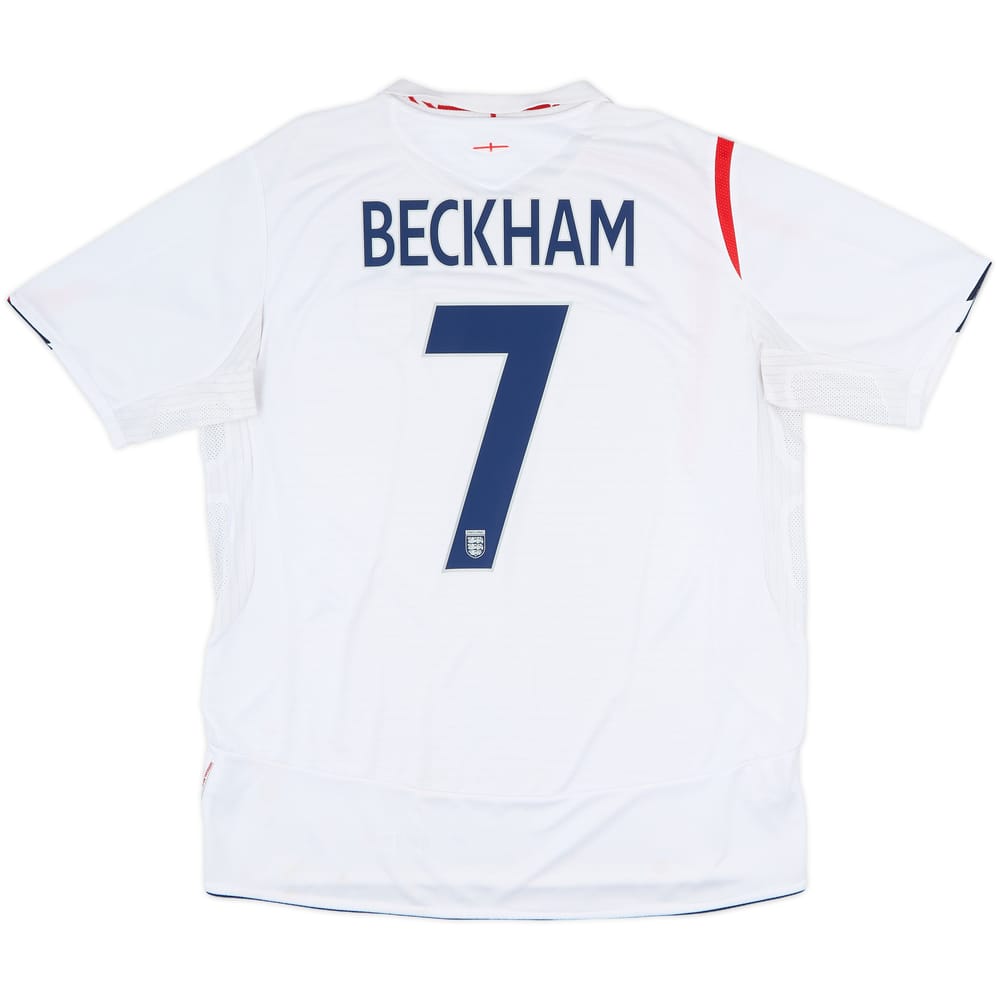 2005-07 England Home Shirt Beckham #7 - 6/10 - (XL)