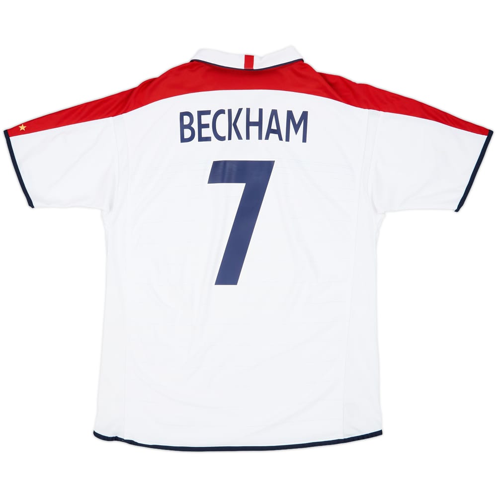 2003-05 England Home Shirt Beckham #7 - 6/10 - (XL)