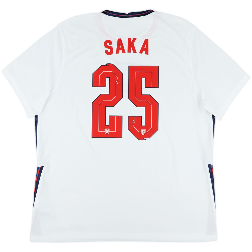 2020-22 England Home Shirt Saka #25 - 9/10 - (XXL)