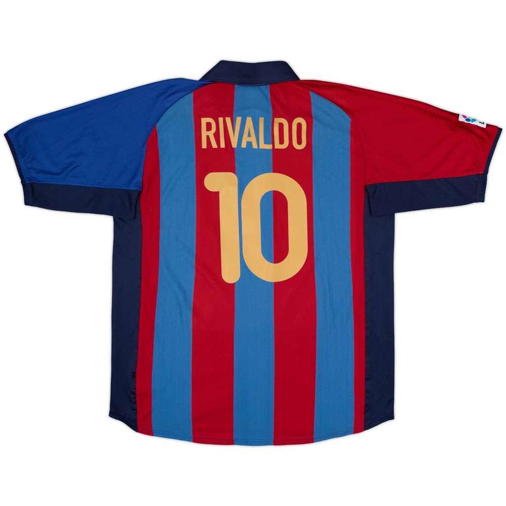 2001-02 Barcelona Home Shirt Rivaldo #10 - 7/10 - (XL)