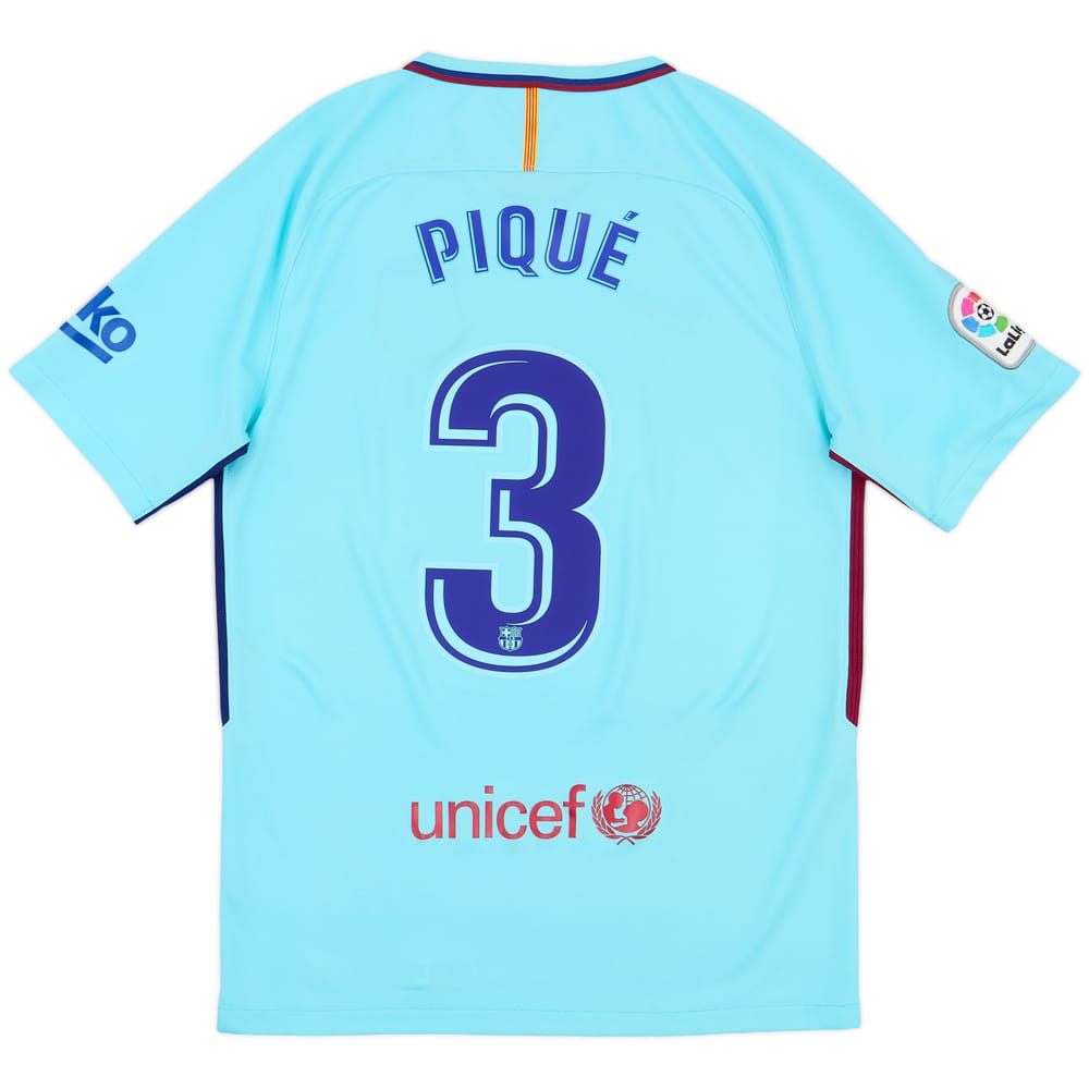 2017-18 Barcelona Away Shirt Pique #3 - 8/10 - (M)