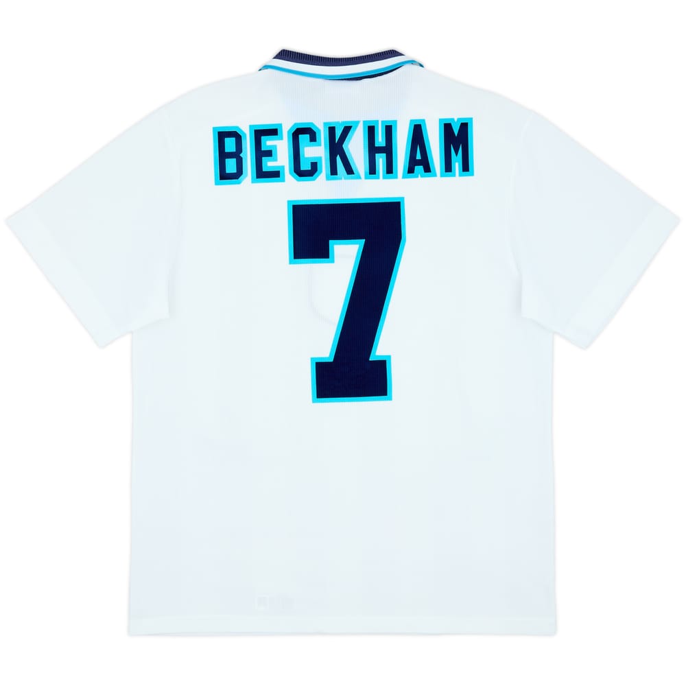 1995-97 England Home Shirt Beckham #7 - 9/10 - (L)