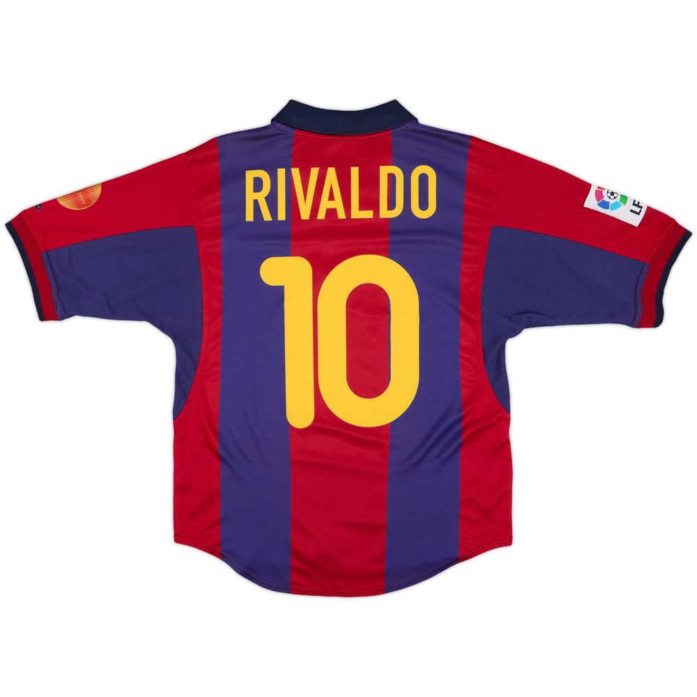 2000-01 Barcelona Home Shirt Rivaldo #10 - 8/10 - (S)