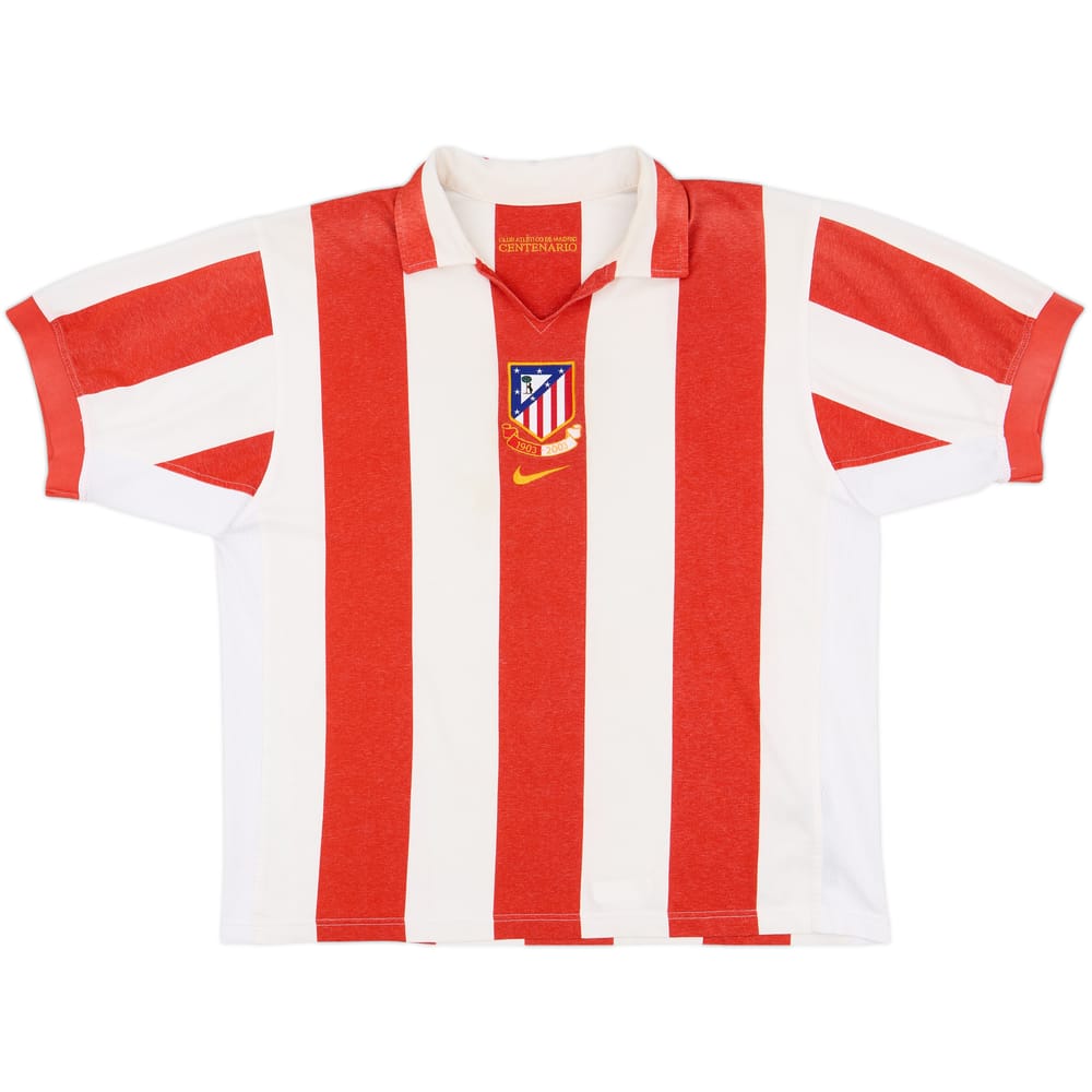 2003-04 Atletico Madrid Centenary Home Shirt - 8/10 - (XL)