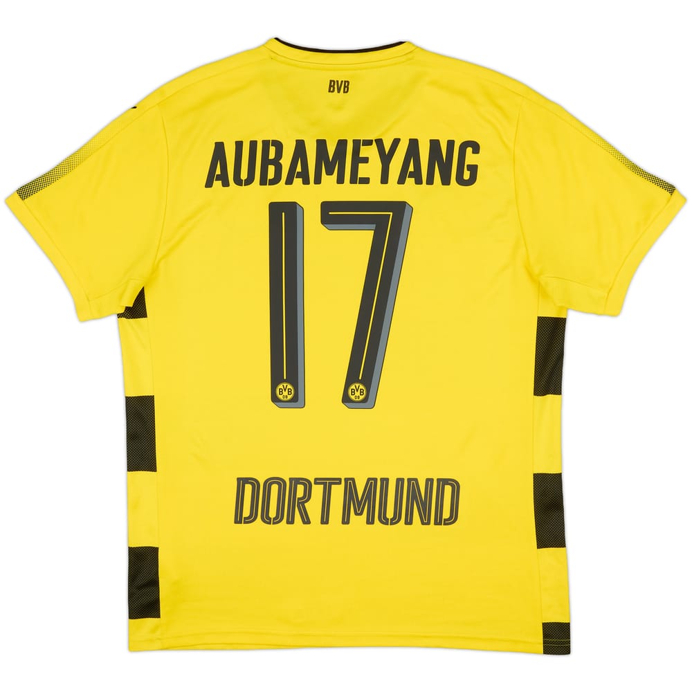 2017-18 Borussia Dortmund Home Shirt Aubameyang #17 - 6/10 - (L)