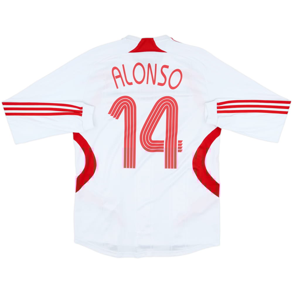 2007-08 Liverpool Player Issue Away L/S Shirt Alonso #14 - 6/10 - (M)