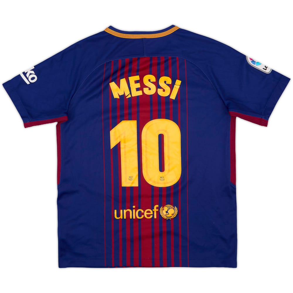 2017-18 Barcelona Home Shirt Messi #10 - 5/10 - (L.Boys)