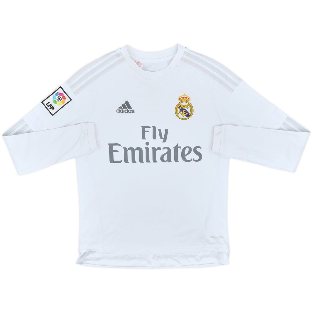 2015-16 Real Madrid Home L/S Shirt - 8/10 - (L.Boys)