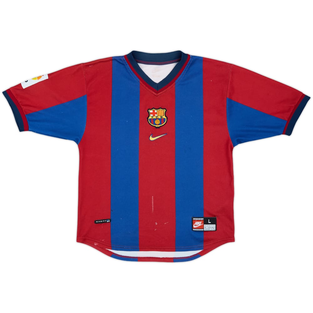1998-00 Barcelona Home Shirt - 7/10 - (L.Boys)