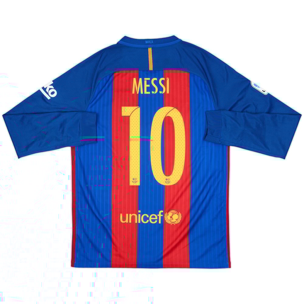 2016-17 Barcelona Home L/S Shirt Messi #10 - 8/10 - (M)