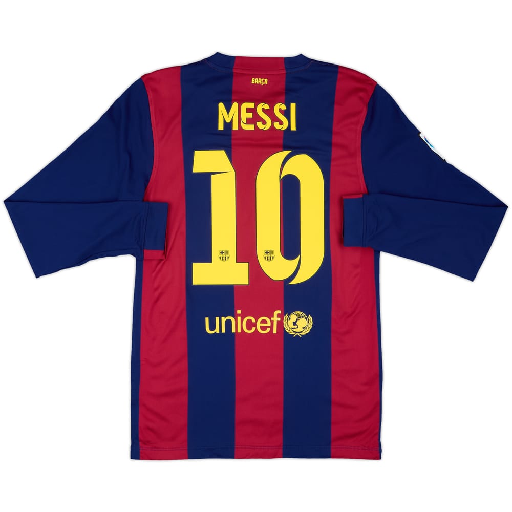 2014-15 Barcelona Home L/S Shirt Messi #10 - 7/10 - (S)