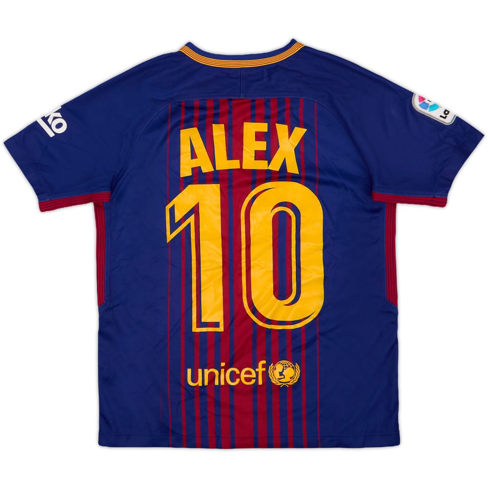 2017-18 Barcelona Home Shirt Alex #10 - 7/10 - (M.Boys)