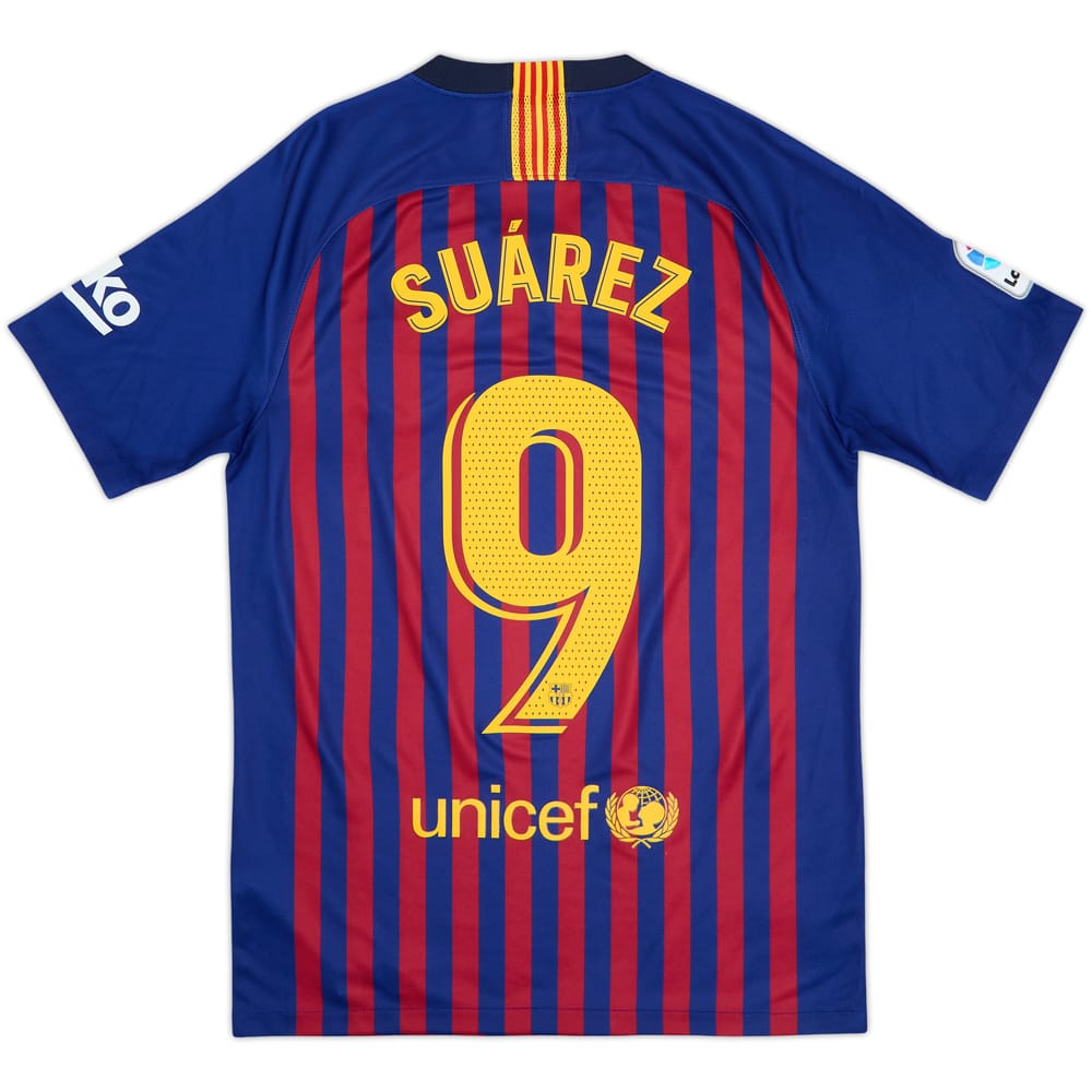 2018-19 Barcelona Home Shirt Suarez #9 - 8/10 - (S)