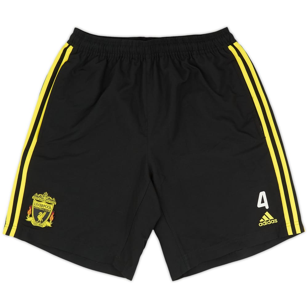 2010-11 Shorts de entrenamiento adidas versión jugador del Liverpool #4 (R. Meireles) - 8/10 - (L)