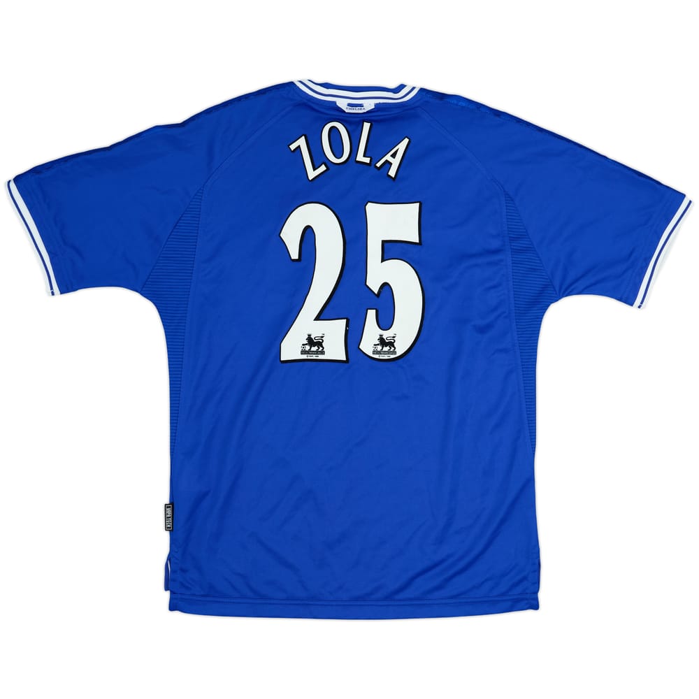 1999-01 Chelsea Signed Home Shirt Zola #25 - 8/10 - (M)