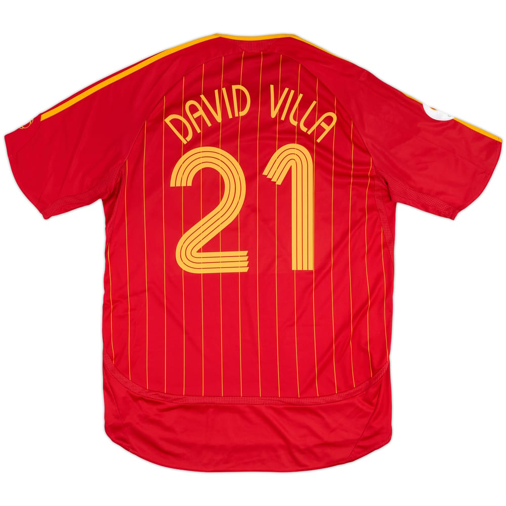 2006-08 Spain Home Shirt David Villa #21 - 8/10 - (L)