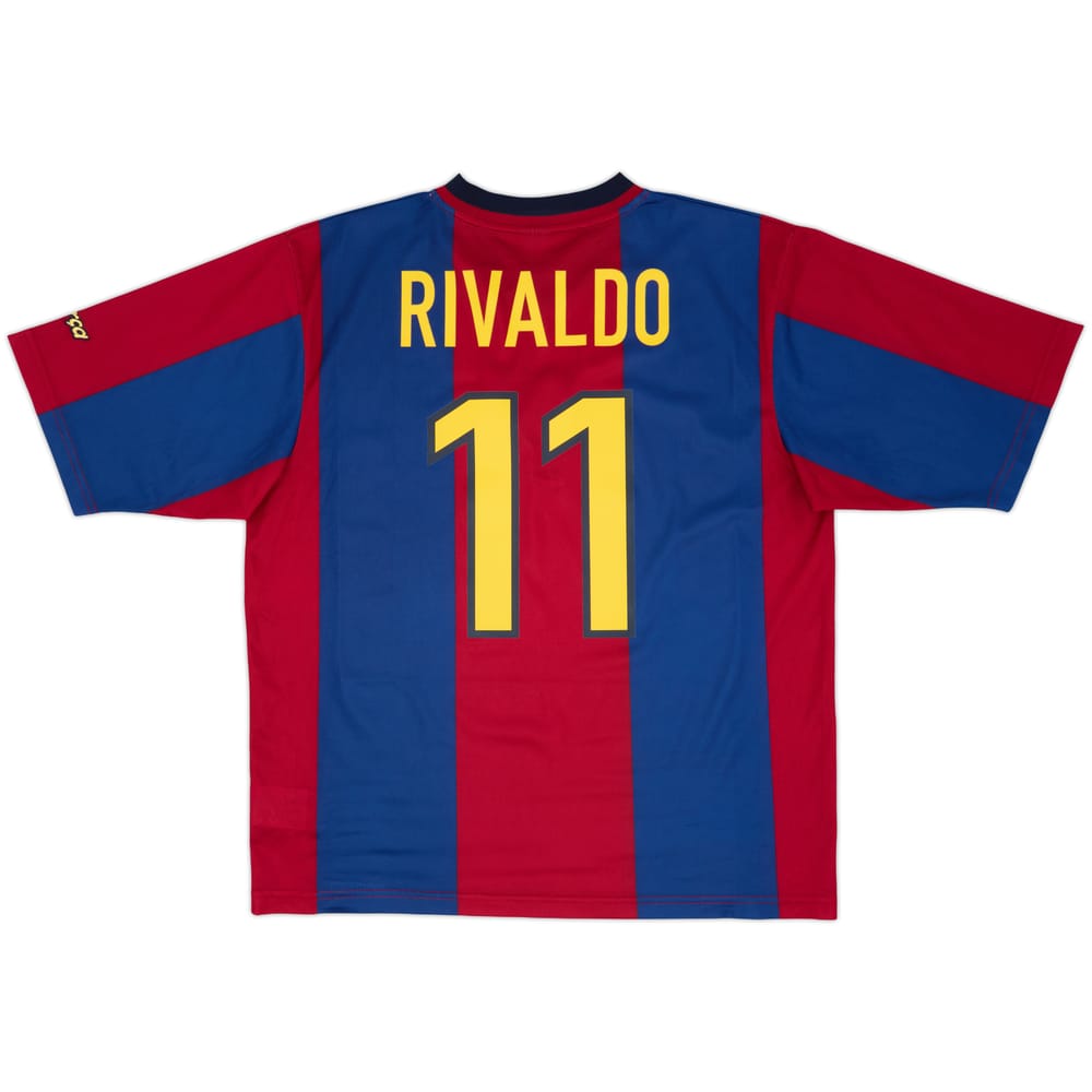 1998-00 Barcelona Basic Home Shirt Rivaldo #11 - 9/10 - (L)