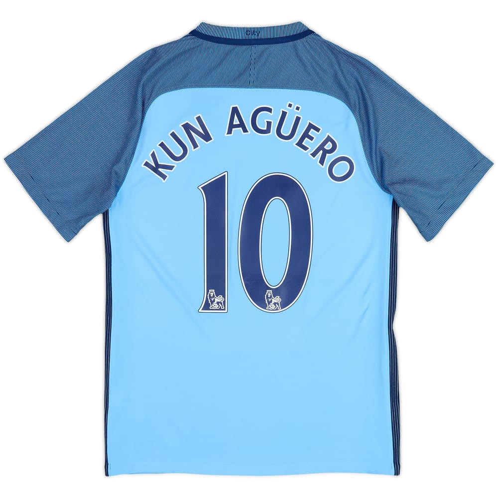 2016-17 Manchester City Home Shirt Kun Aguero #10 - 6/10 - (S)