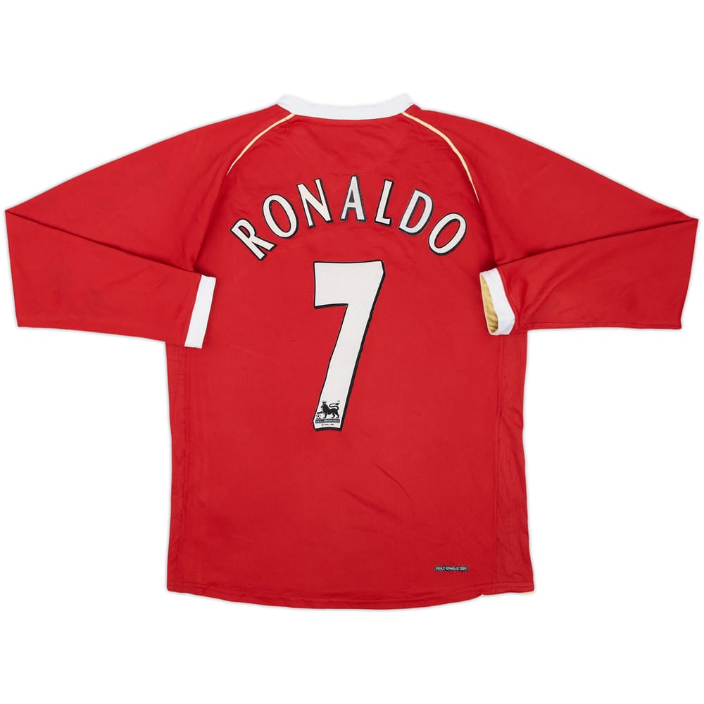2006-07 Manchester United Home L/S Shirt Ronaldo #7 - 6/10 - (XL.Boys)