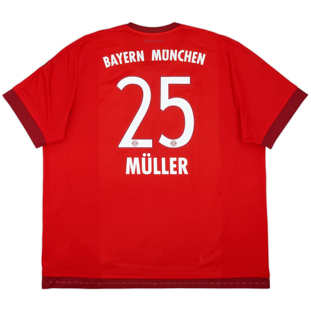 2015-16 Bayern Munich Home Shirt Muller #25 - 8/10 - (3XL)