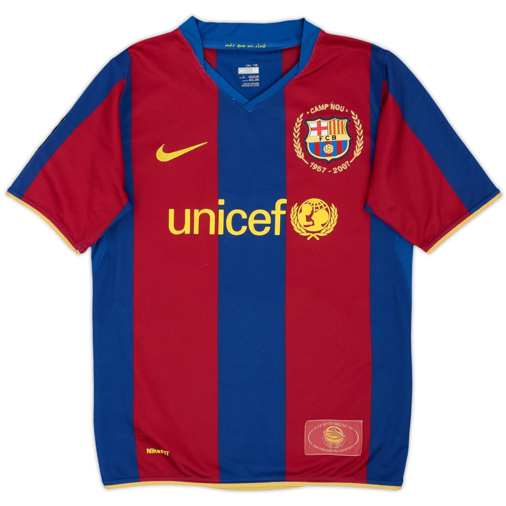 2007-08 Barcelona Home Shirt - 5/10 - (11-12 Years)