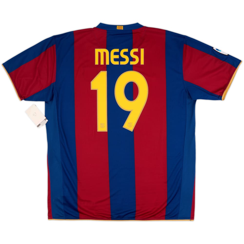 2007-08 Barcelona Home Shirt Messi #19 (XXL)