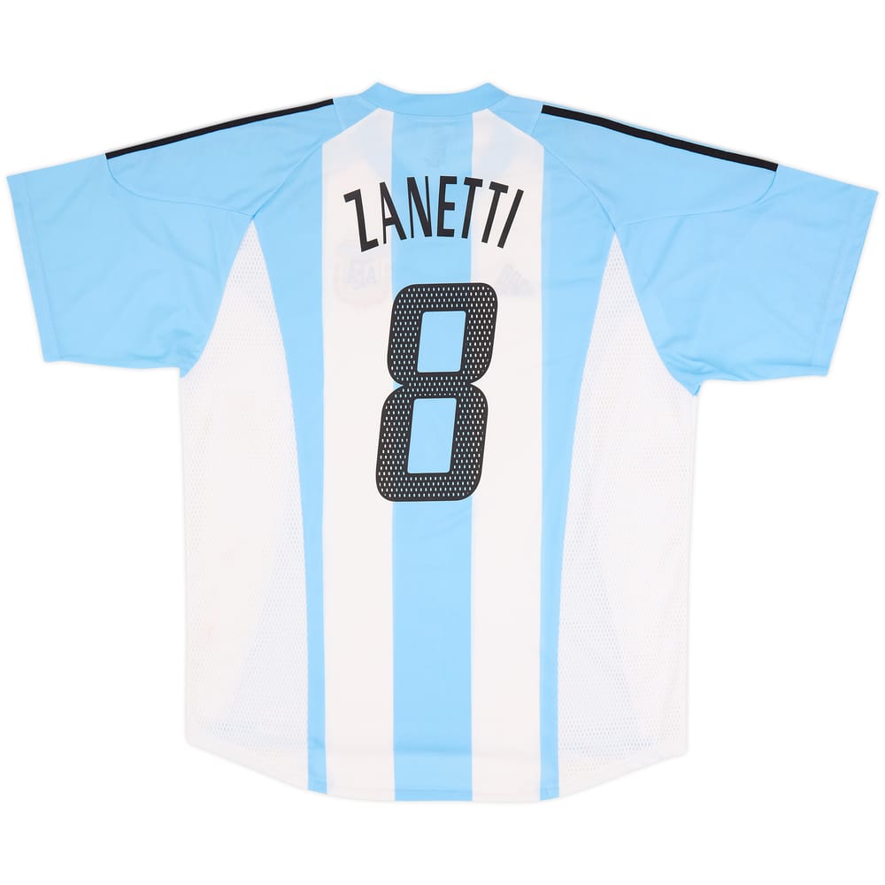 2002-04 Argentina Home Shirt Zanetti #8 - 7/10 - (XL)