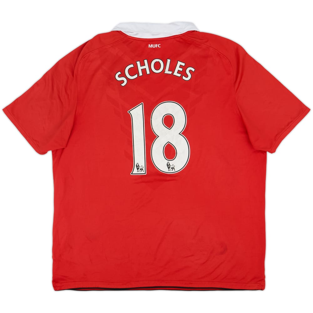 Camiseta de local del Manchester United 2010-11 Scholes #18 - 6/10 - (XXL)