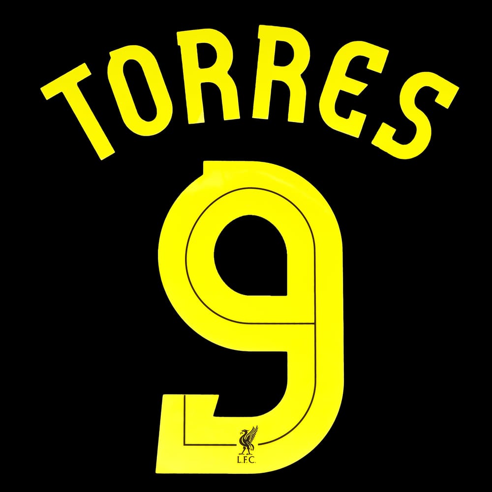 2010-11 Liverpool Third European Name Set-Torres #9