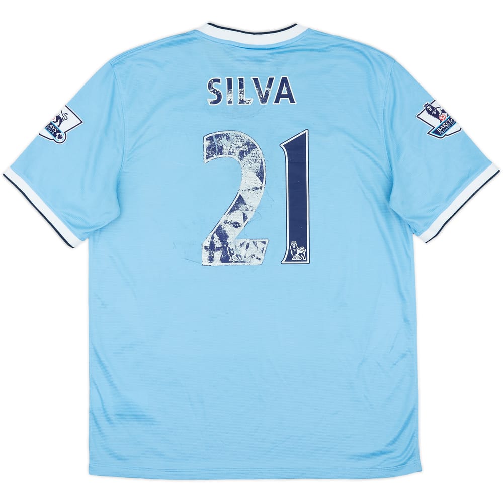 2013-14 Manchester City Home Shirt Silva #21 - 4/10 - (L)