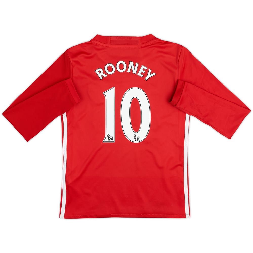 2016-17 Manchester United Home L/S Shirt Rooney #10 - 6/10 - (9-10 Years)