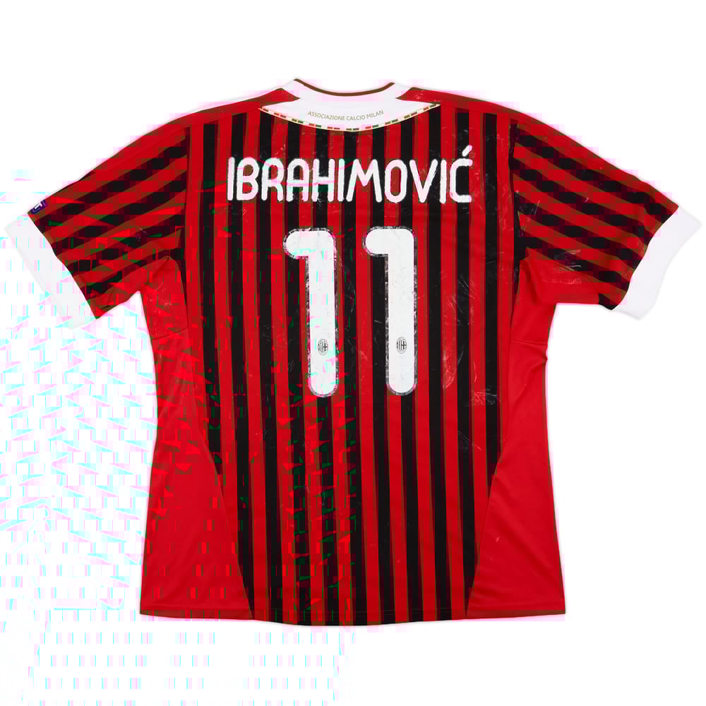 2011-12 AC Milan Home Shirt Ibrahimovic #11 - 4/10 - (XL)
