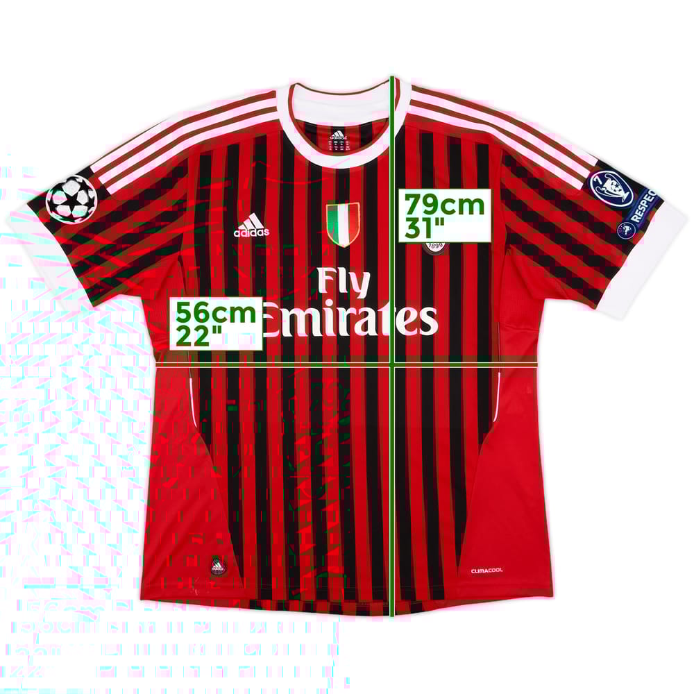 2011-12 AC Milan Home Shirt Ibrahimovic #11 - 4/10 - (XL)