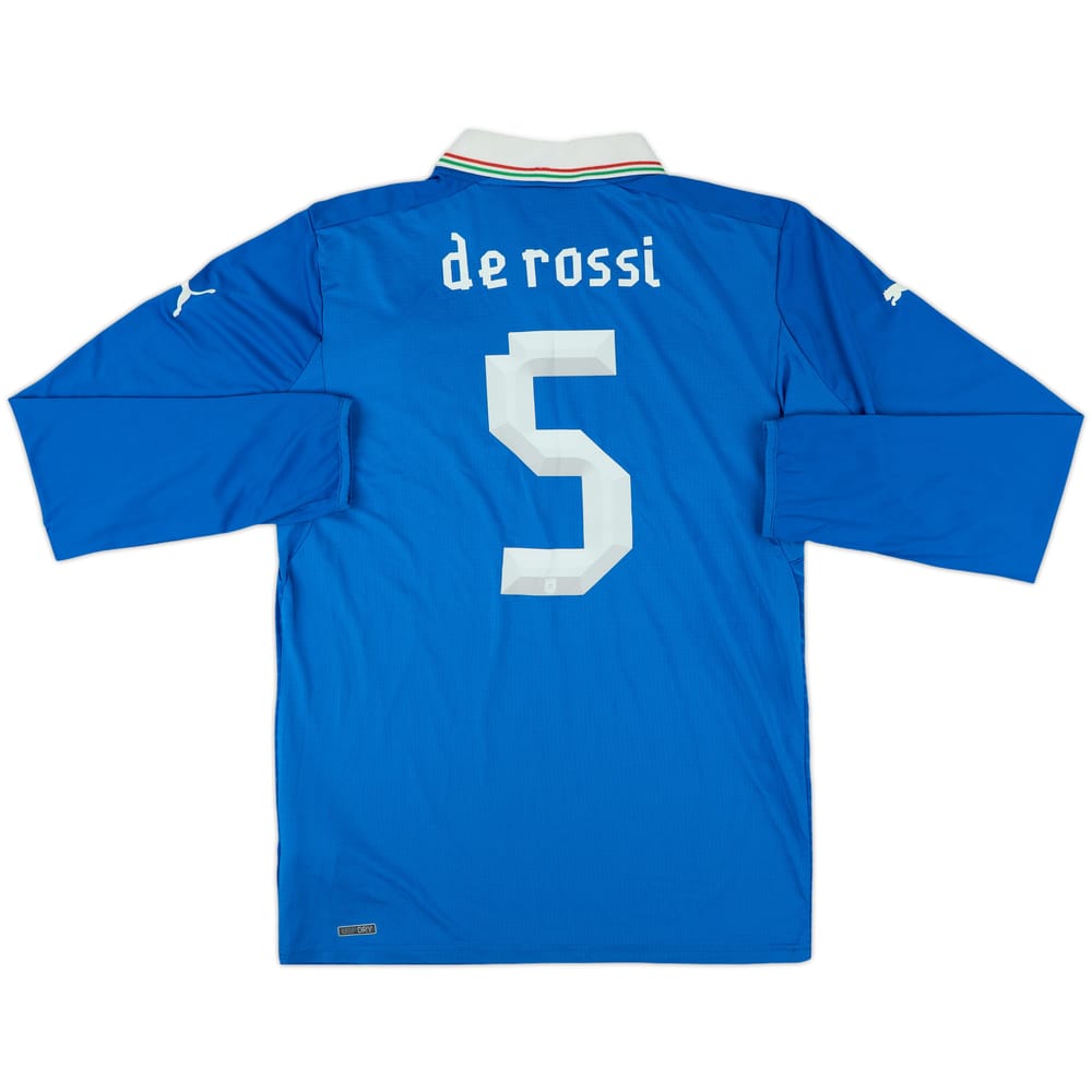 2012-13 Italy Home L/S Shirt De Rossi #5 - 6/10 - (L)