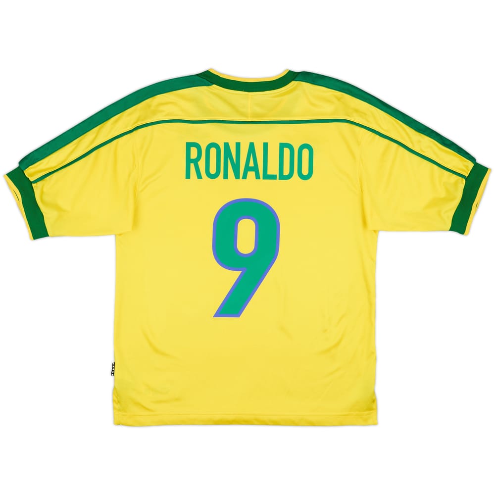 1998-00 Brazil Home Shirt Ronaldo #9 - 7/10 - (S)