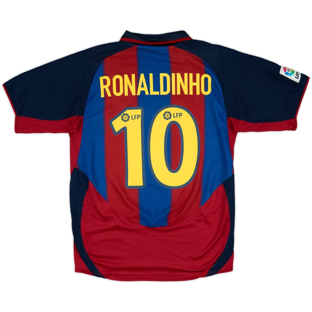 2003-04 Barcelona Home Shirt Ronaldinho #10 - 7/10 - (L)