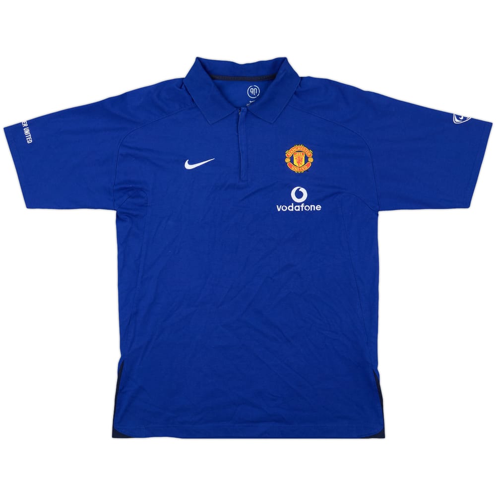 2005-06 Manchester United Nike 1/4 Zip Polo Shirt - 8/10 - (L)