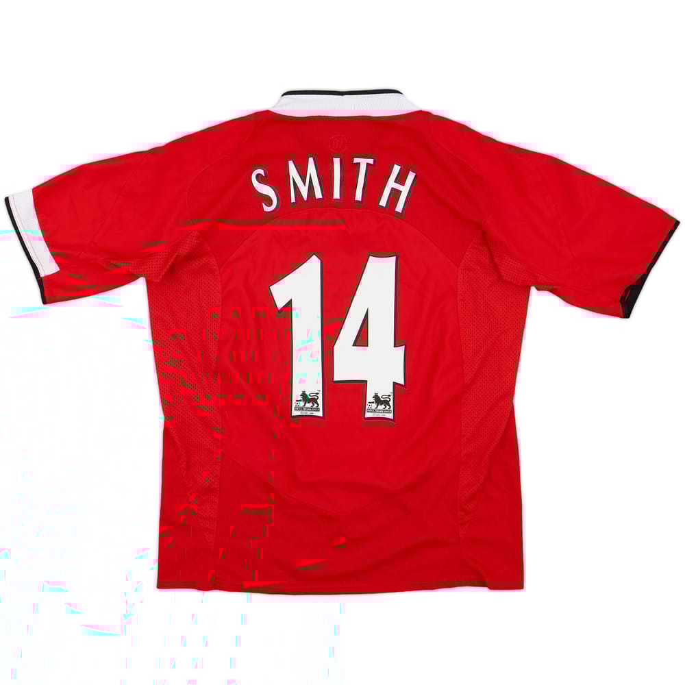 2004-06 Manchester United Home Shirt Smith #14 - 8/10 - (M)